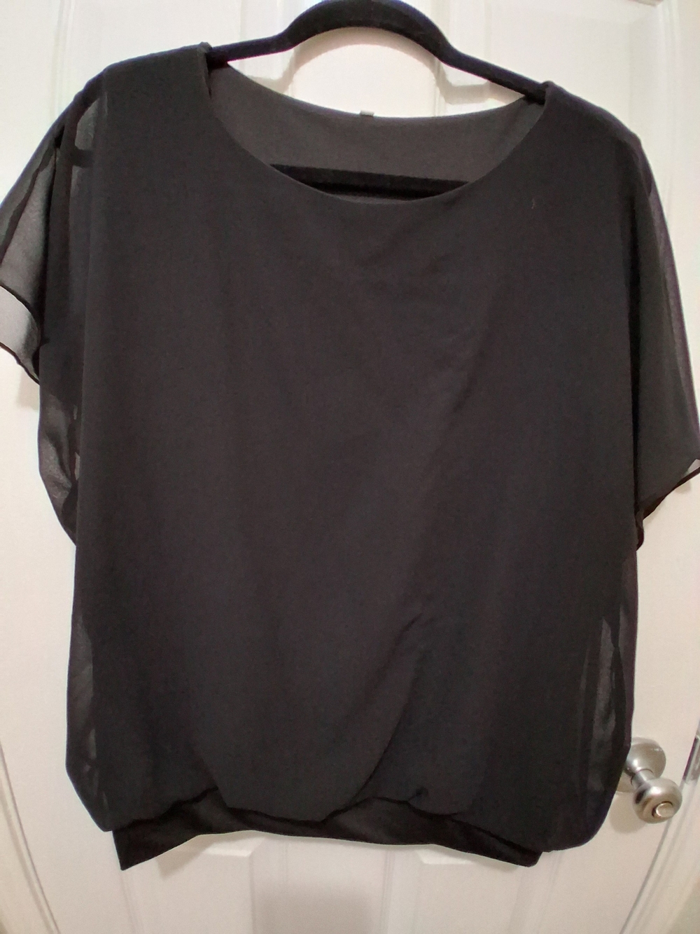 Women’s Black Chiffon Overlay Blouse